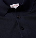Brioni - Slim-Fit Cashmere and Silk-Blend Polo Shirt - Blue