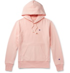 Champion - Logo-Embroidered Fleece-Back Cotton-Blend Jersey Hoodie - Pink