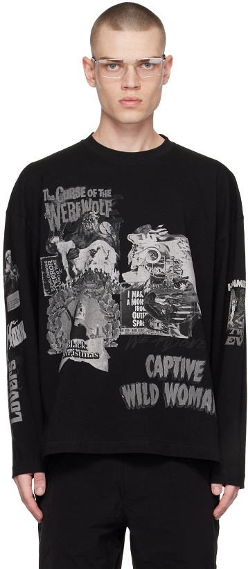 Photo: We11done Black Horror Collage Long Sleeve T-Shirt