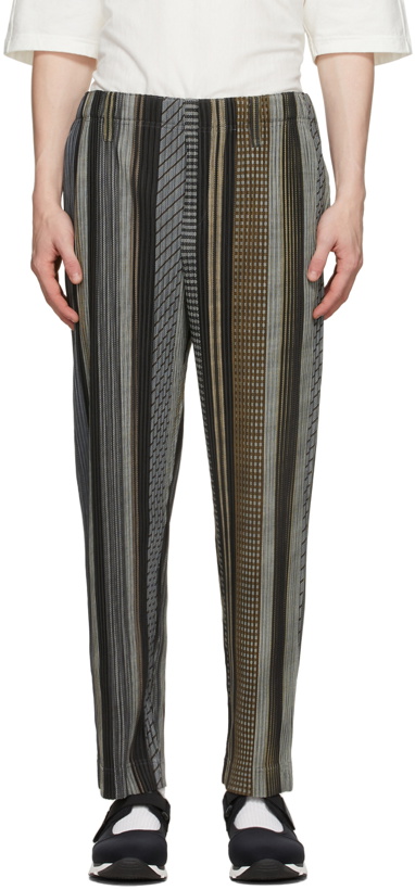 Photo: Homme Plissé Issey Miyake Brown Woven Structure Trousers