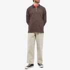 Polar Skate Co. Men's Long Sleeve Jacques Polo Shirt in Grey Brown