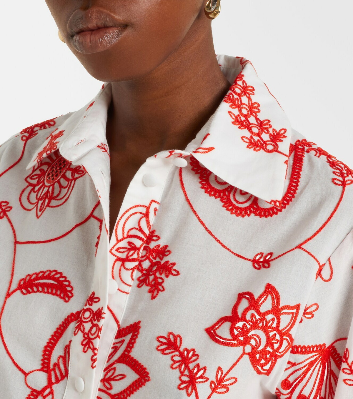 Eres Izana embroidered cotton-blend shirt