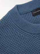 Club Monaco - Waffle-Knit Cotton-Blend Sweater - Blue