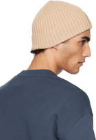 Maison Kitsuné Beige Bold Fox Head Leather Patch Beanie