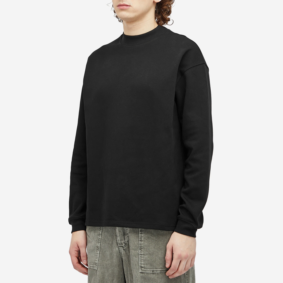FrizmWORKS Men's Mock Neck Long Sleeve T-Shirt in Black FrizmWORKS