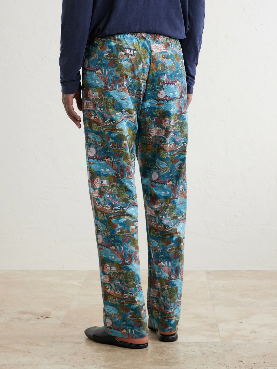 Derek Rose - Ledbury 100 Printed Cotton Pyjama Trousers - Blue