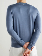 FEDELI - Argentina Slim-Fit Cashmere and Silk-Blend Sweater - Blue