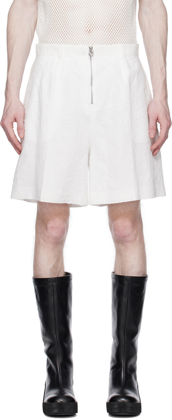 LGN Louis Gabriel Nouchi White Paper Clip Shorts