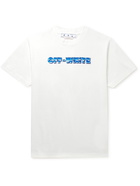 Off-White - Blue Metal Arrow Printed Cotton-Jersey T-Shirt - White