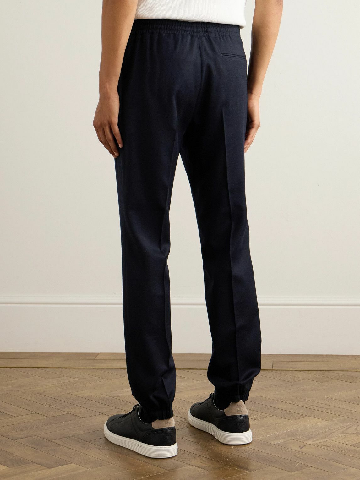 Zegna - Tapered Wool Trousers - Blue