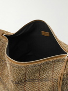 LOEWE - Cubi Leather-Trimmed Checked Brushed-Suede Messenger Bag