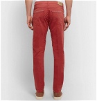 Tod's - Slim-Fit Garment-Dyed Stretch-Cotton Twill Trousers - Men - Red