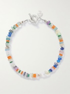Peyote Bird - Tropical Camo Sterling Silver Multi-Stone Beaded Bracelet