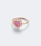 Suzanne Kalan 18kt rose gold ring with sapphire and diamonds