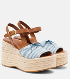 Chloé Striped canvas espadrille wedge sandals