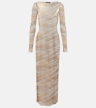 Roberto Cavalli Printed sheer maxi dress