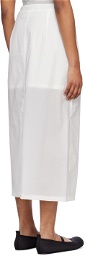 AMOMENTO White Semi-Sheer Maxi Skirt