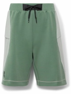 ON - Movement Straight-Leg Shell-Panelled Stretch-Jersey Drawstring Shorts - Green