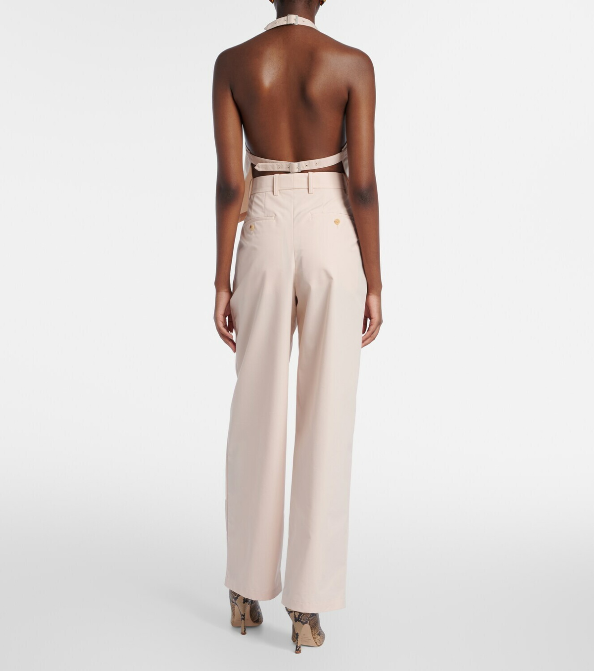 Wardrobe.NYC Pleated cotton-blend wide-leg pants