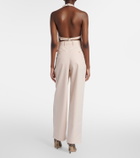 Wardrobe.NYC Pleated cotton-blend wide-leg pants