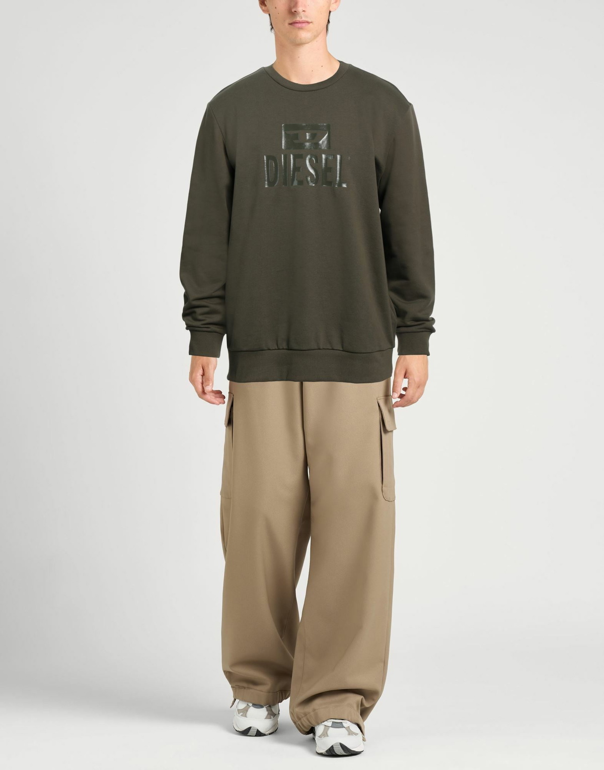 Diesel Mens Sweatshirt Military in Green