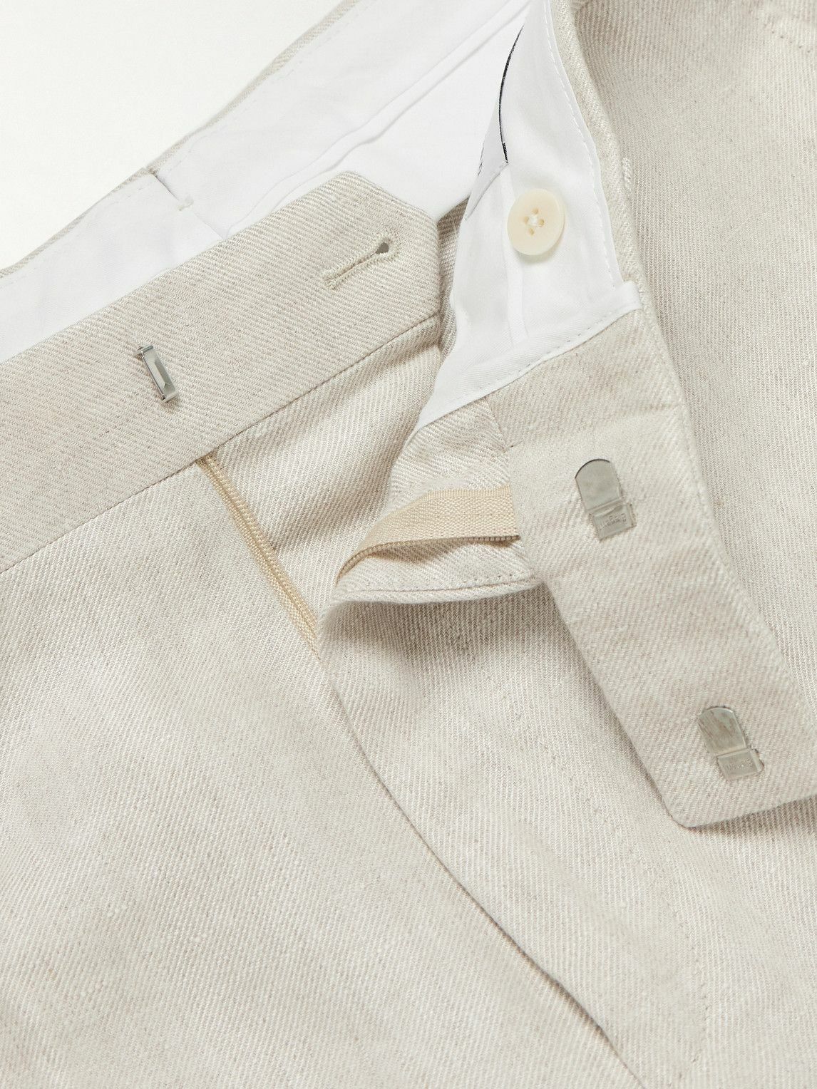 Kingsman - Slim-Fit Straight-Leg Linen Suit Trousers - Neutrals