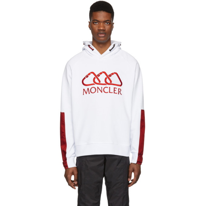 Photo: Moncler White All-Over Logo Hoodie