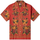 Bode Men's Floribunda Vacation Shirt in Red Multi