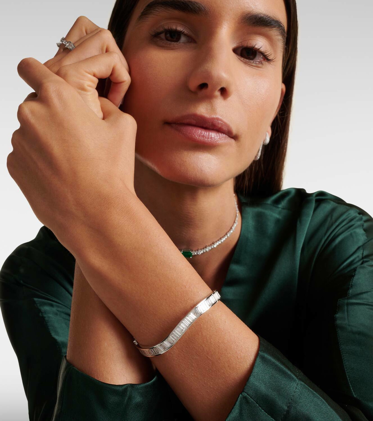 Anita Ko Saturn 18kt white gold bracelet with diamonds