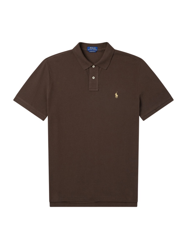 Photo: Polo Ralph Lauren - Logo-Embroidered Cotton-Piqué Polo Shirt - Brown