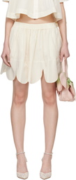 Simone Rocha Off-White Petal Hem Miniskirt