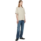 BOSS Beige Relaxed-Fit Cotton Embroidered Logo T-shirt