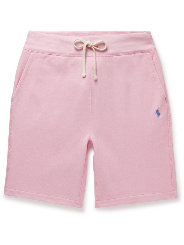 Photo: POLO RALPH LAUREN - Logo-Embroidered Cotton-Blend Jersey Drawstring Shorts - Pink