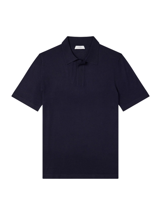 Photo: Gabriela Hearst - Stendhal Cashmere and Silk-Blend Polo Shirt - Blue