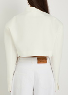 A.W.A.K.E Mode Cropped Woven Tuxedo Jacket White