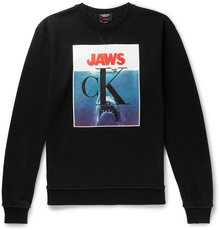 Photo: CALVIN KLEIN 205W39NYC - Jaws Printed Loopback Cotton-Jersey Sweatshirt - Black