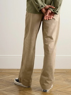 Polo Ralph Lauren - Straight-Leg Embroidered Distressed Cotton-Twill Trousers - Brown