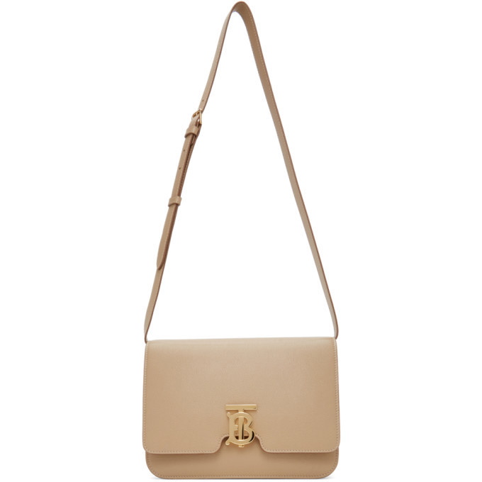 Burberry, Bags, Burberry Tb Grainy Leather Crossbody Bag Beige