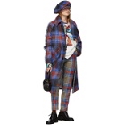 Charles Jeffrey Loverboy Red and Blue Tartan Doctors Mac Chain Coat