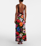 Dolce&Gabbana Floral lace-trimmed silk-blend maxi dress