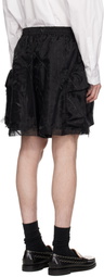 Simone Rocha Black Layered Flap Cargo Shorts