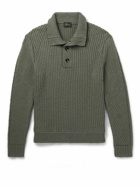 Brioni - Slim-Fit Ribbed Cotton Rollneck Sweater - Green