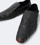 Gucci Mesh-trimmed leather loafers