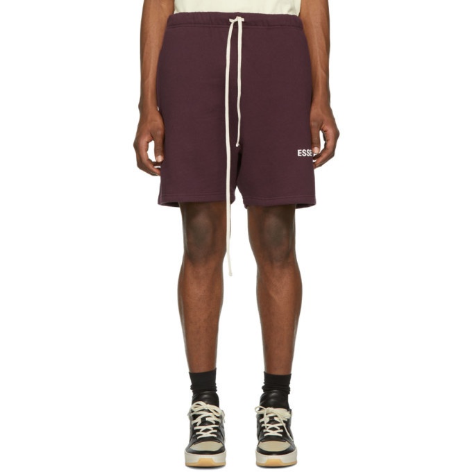 Photo: Essentials Burgundy Fleece Shorts