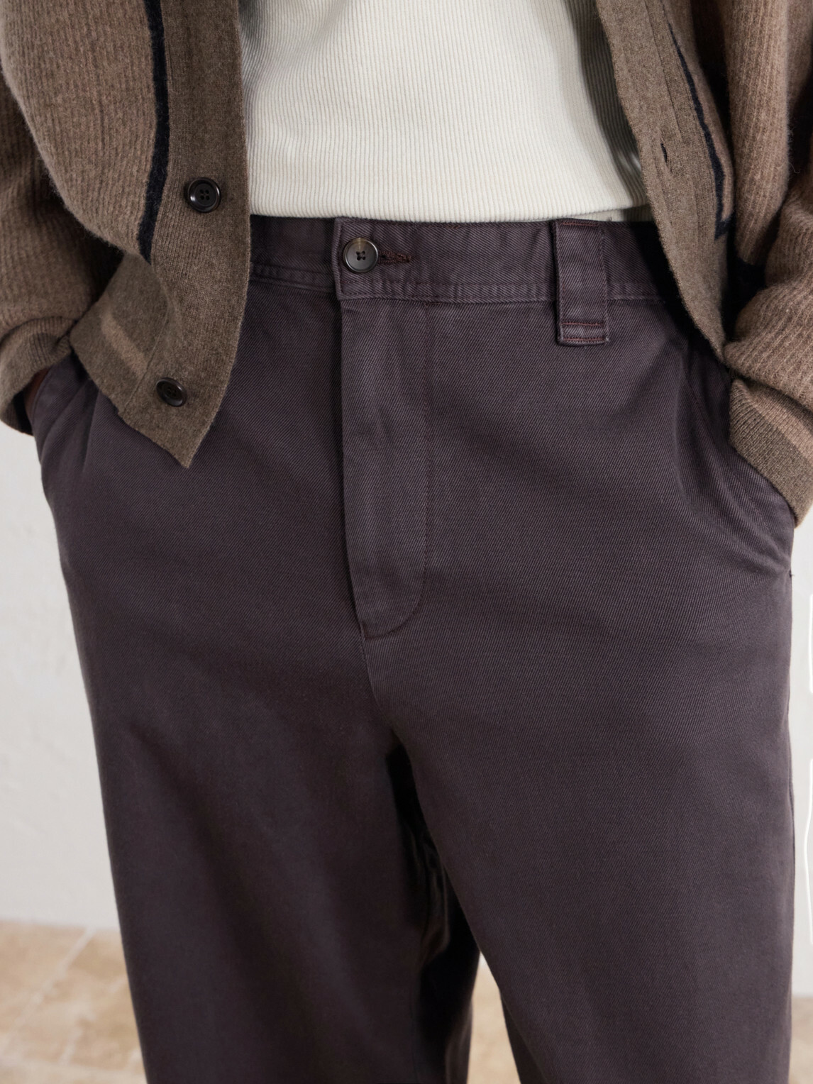 Corridor - Wide-Leg Cotton-Twill Trousers - Brown