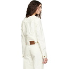 BALMAIN Off-White Patch-Pocket Denim Jacket