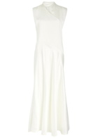 Jil Sander Satin Maxi Dress Off White