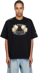 WOOYOUNGMI Black Palm Tree Graphic T-shirt