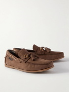 TOM FORD - Robin Full-Grain Nubuck Boat Shoes - Brown