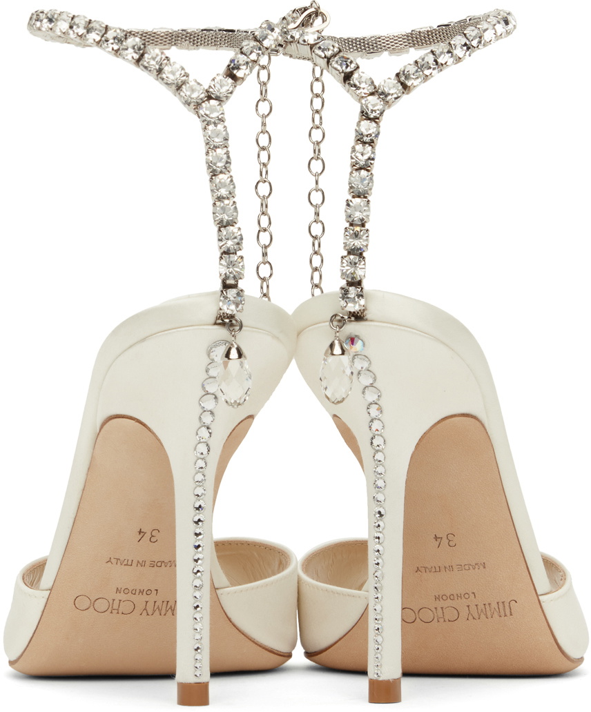 Jimmy Choo White Saeda 100 Heeled Sandals